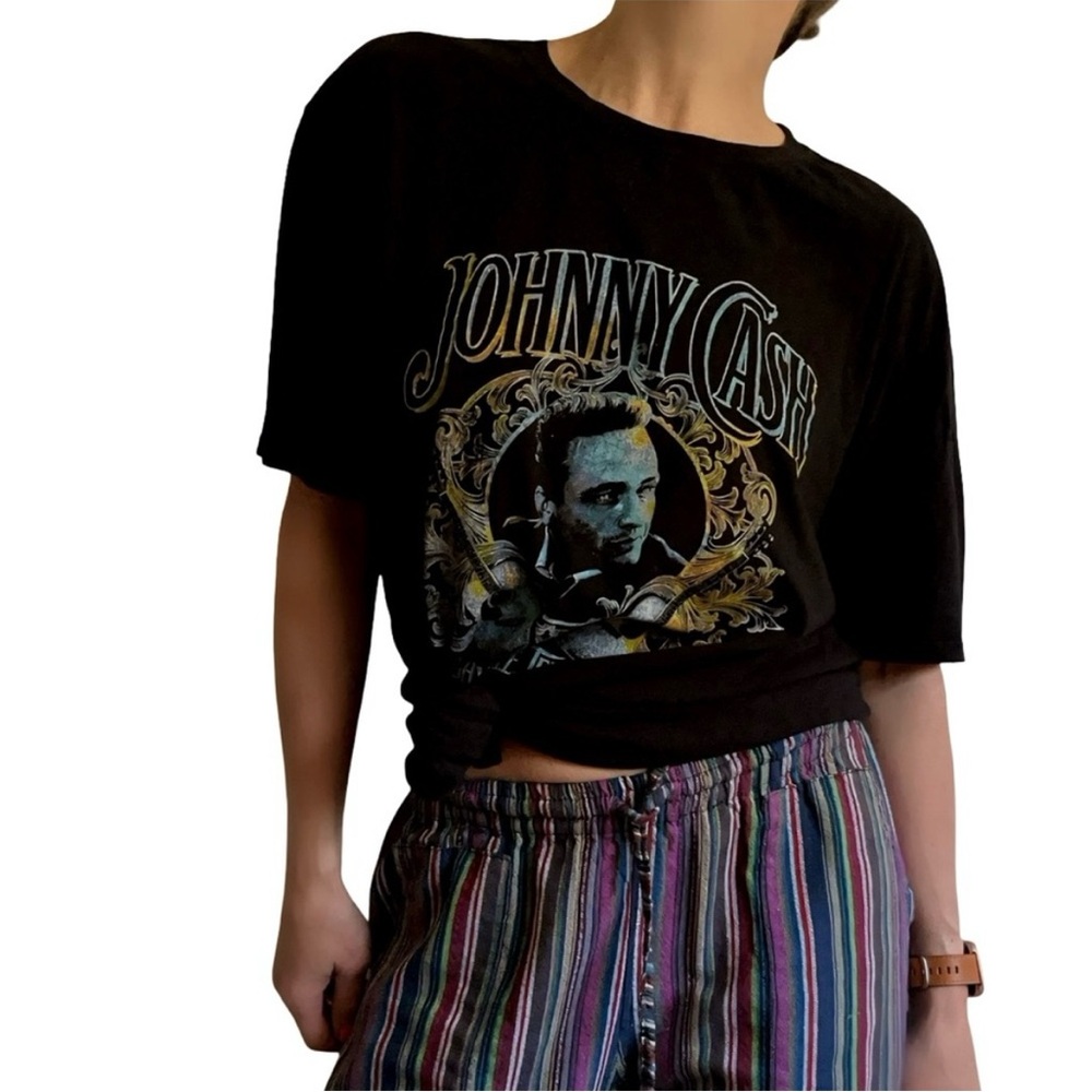 Johnny Cash Nashville Tennessee Black Concert T-Shirt - Picture 2 of 9